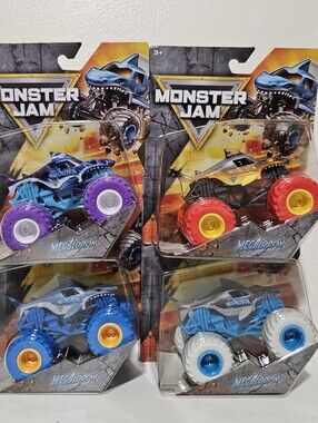 Complete Set Of Monster Jam Series 2 Megalodon Monster Truck - Fire, Ice,